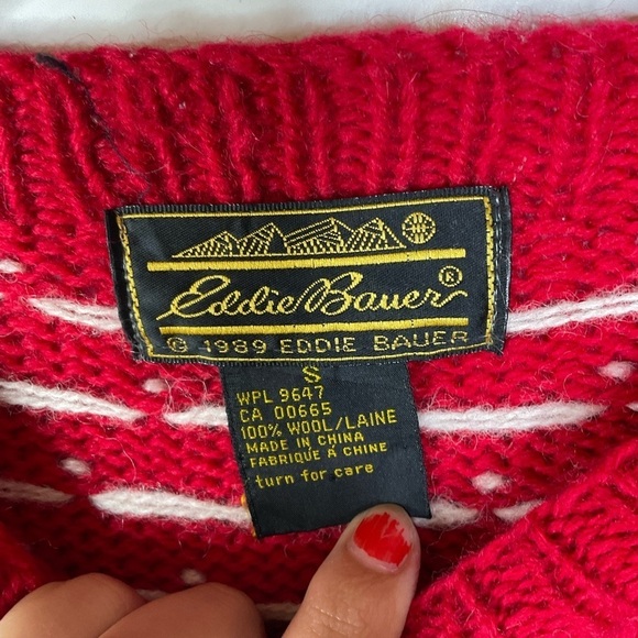 Vintage Eddie Bauer Christmas Goose Wool Sweater Size Small - Picture 3 of 3
